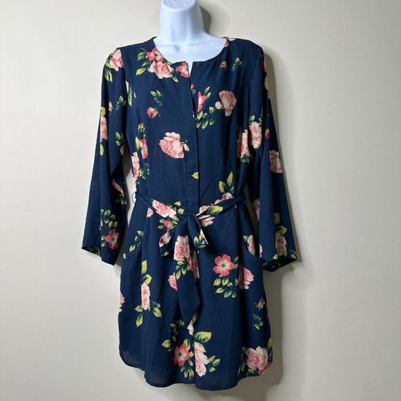 cupcakes & cashmere Pants - Cupcakes and Cashmere Blue Floral Print Crew Neck Romper Women's 6